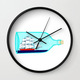A Ship in a Bottle Wall Clock