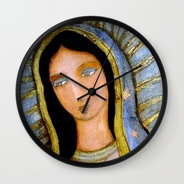 Our Lady of Guadalupe by Flor LArios Wall Clock