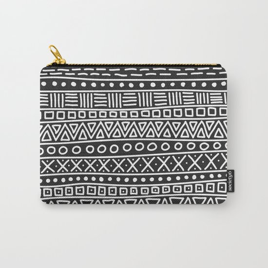 Geometric Doodle Plaid Carry-All Pouch
