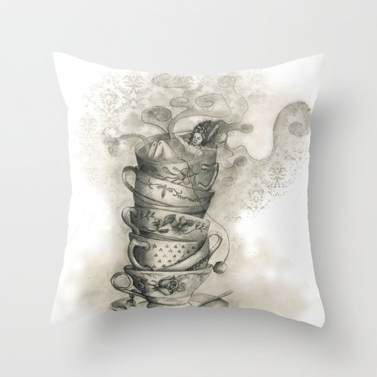 Tea bath Throw Pillow