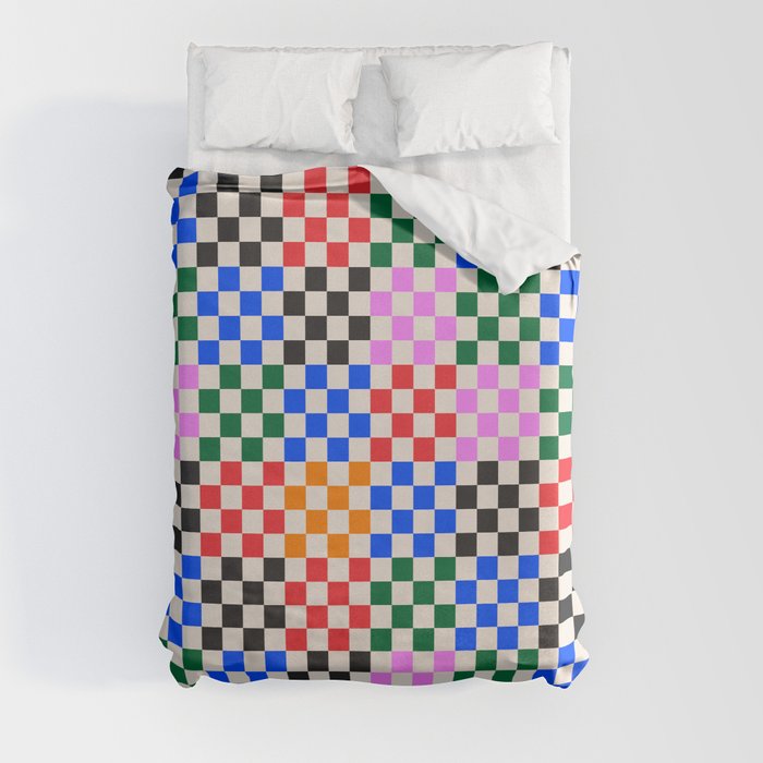 Colorful Checkered Pattern Duvet Cover