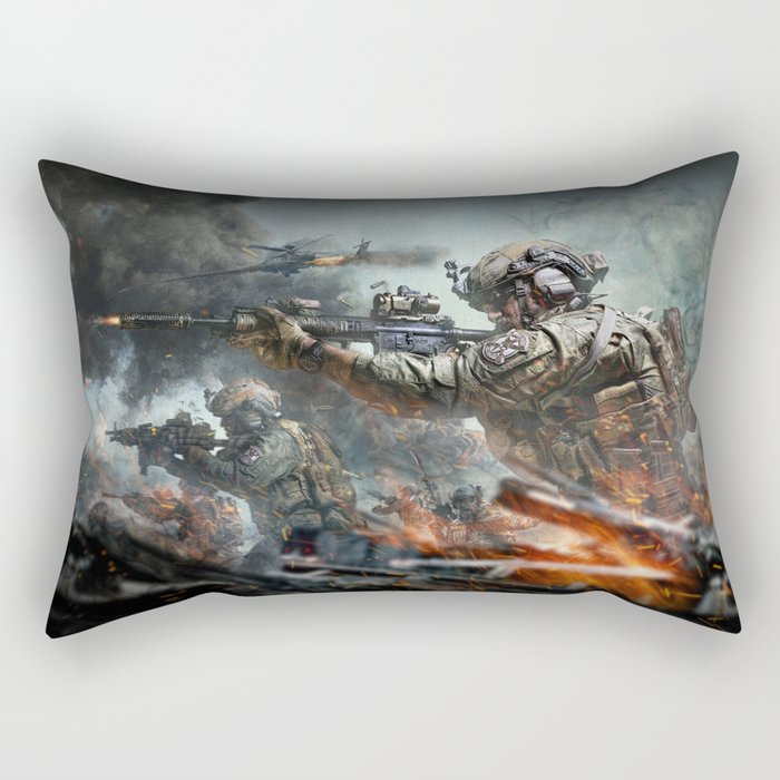 US Marines Devil-Dogs are marching on Rectangular Pillow