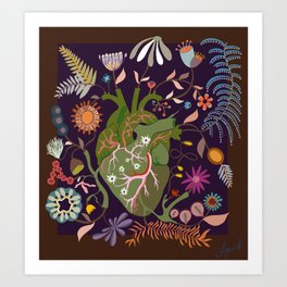 Crazy Plant Lady's Heartbeat (dark) Art Print