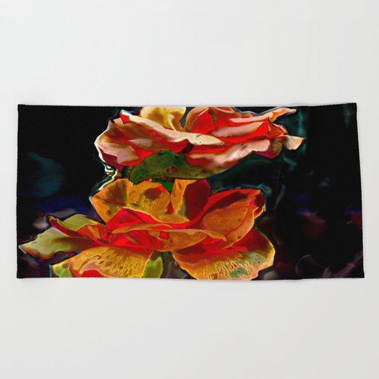 Romantic Flowers Beach Towel
