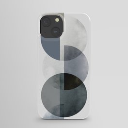 Blue Gray Abstract Geometric Shapes iPhone Case