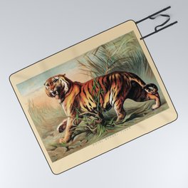 Vintage Bengal Tiger Picnic Blanket