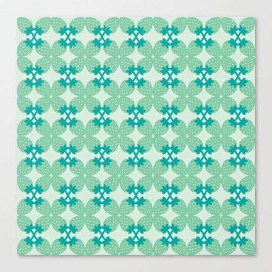 Pattern: Blue Strawberries Canvas Print