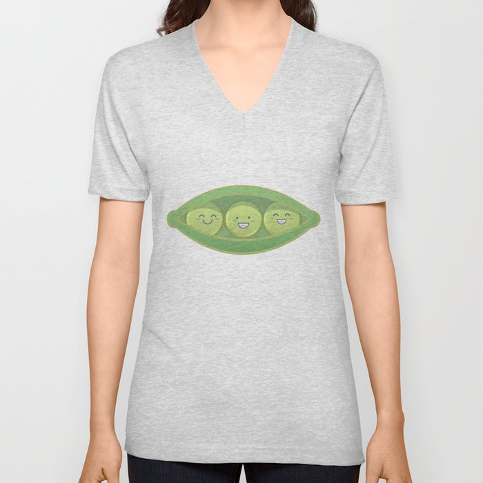Peas Illustration V Neck T Shirt