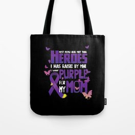 Hero Mom Purple Pancreatic Cancer Awareness Tote Bag