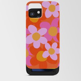 Cheerful Spring Flowers 70’s Retro Orange on Yellow iPhone Card Case