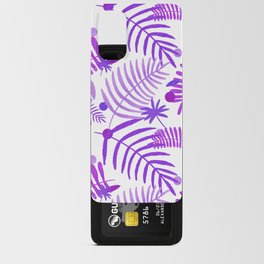 Purple tropical leaves pattern Android Card Case
