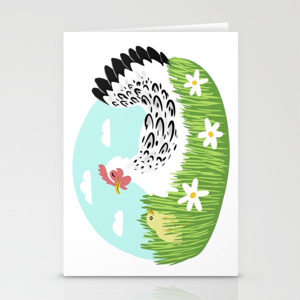 mother hen and chick Stationery Cards