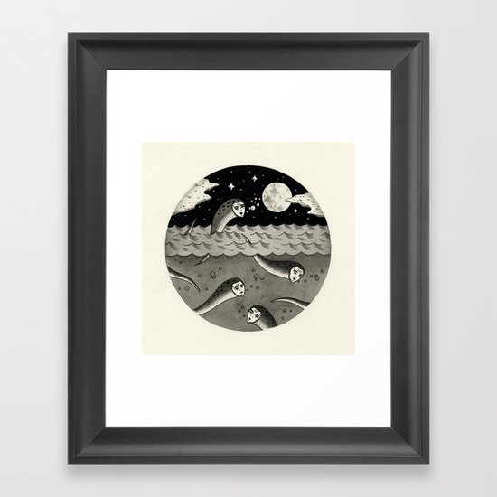 Convening on the Full Moon Framed Art Print