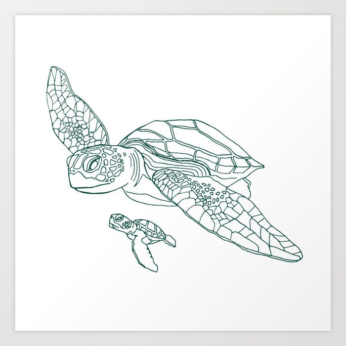 Set of 2 Giant Coloring Posters - Turtle and Dolphin Wall Coloring