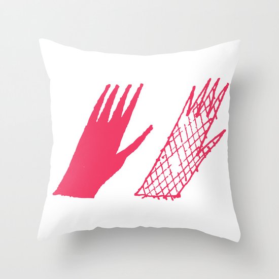 Hand and glove Throw Pillow