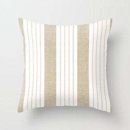 Ticking Stripe in Tan Throw Pillow