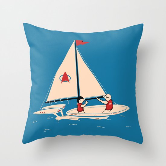 Sailing Towards Future Unknowns Throw Pillow