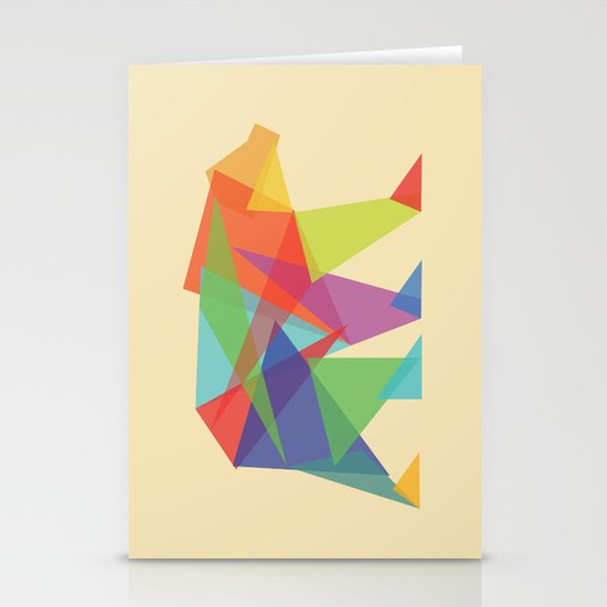 Fractal Geometric bear Stationery Cards