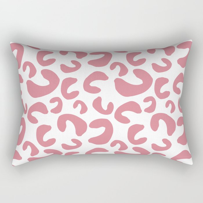 Pink Glitter Leopard Pattern Rectangular Pillow