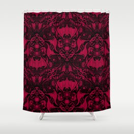 Bats and Beasts - Blood Red Shower Curtain