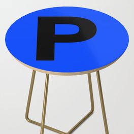 Letter P (Black & Blue) Side Table