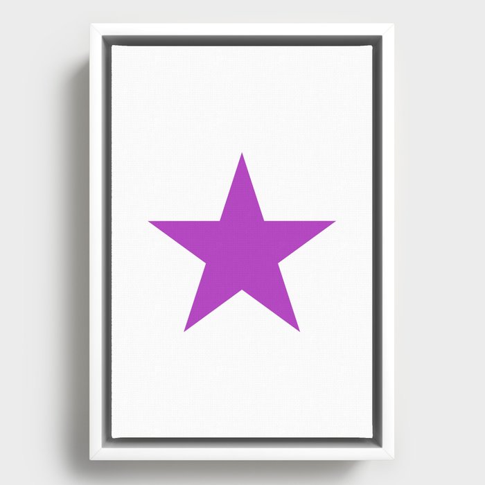 PURPLE STAR WITH WHITE SHADOW.. Framed Canvas