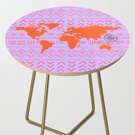 The World is My Map To Explore-Lilac and Red Side Table