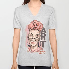 its always about art  V Neck T Shirt