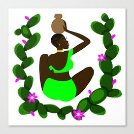 African woman with a vessel Canvas Print