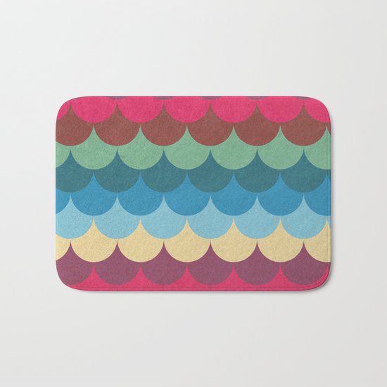 Colorful Mermaid Pattern Bath Mat