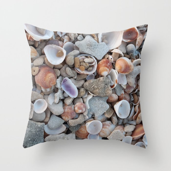 Sea Shells Pattern. sea. beach. summer. shell. shells. sealife. Throw Pillow
