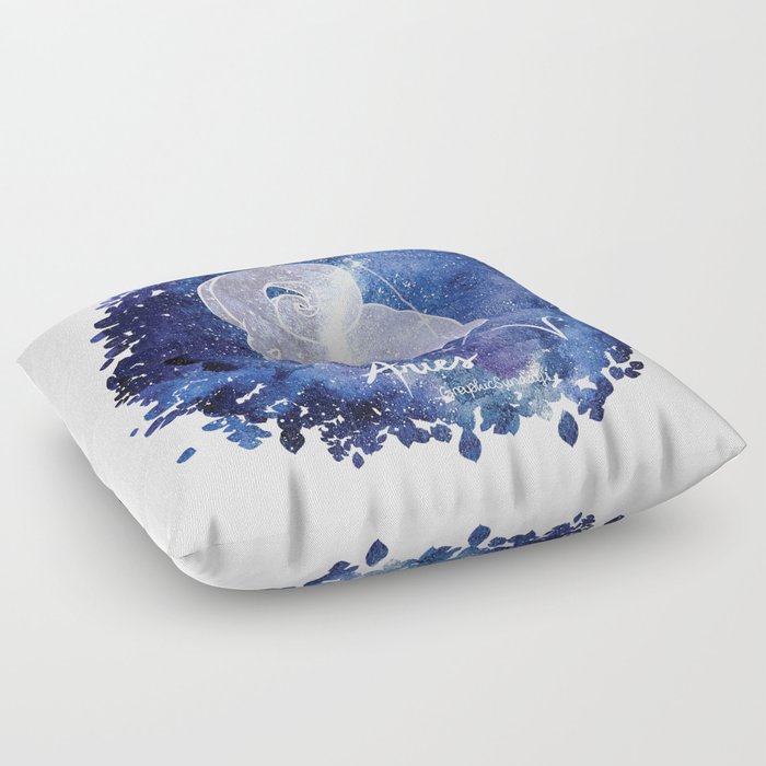 Aries Zodiac sign in a nebula Floor Pillow