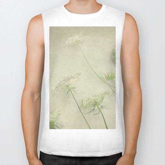 Queen Anne's Lace Flower Biker Tank