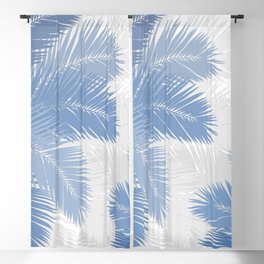 BLUE TROPICAL PALM TREES Blackout Curtain