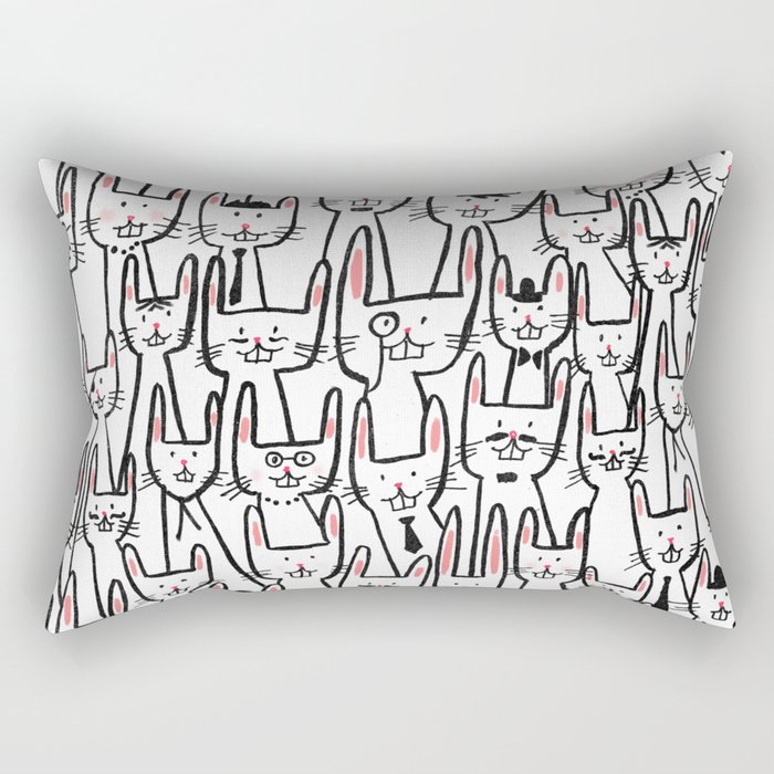 Bunny family Rectangular Pillow