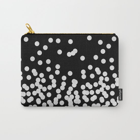Black and White Drops in bold and cute modern minimal colors for trendy gifts and glitter phone case Carry-All Pouch