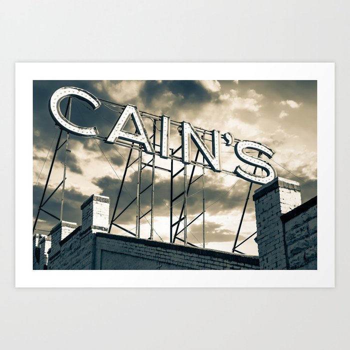 Cain S Ballroom Vintage Neon Tulsa Oklahoma Sepia Art Print By Gregoryballosfineart Society6