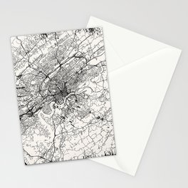 USA, Knoxville - black and white city map Stationery Card