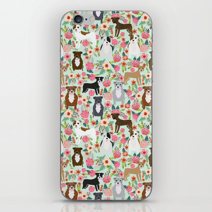 Pitbull florals mixed coats pibble gifts dog breed must have pitbulls florals iPhone Skin