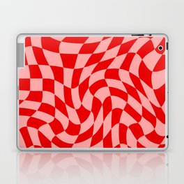 Pink and Red Wavy Checkered Print - Softroom Laptop & iPad Skin