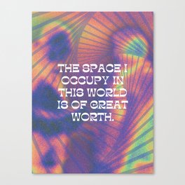 Great Worth Motivational Quote Canvas Print