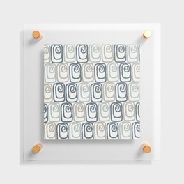Midcentury Twist Abstract Pattern in Light Neutral Blue Gray Tones Floating Acrylic Print