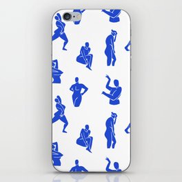 Abstract blue women collage figure pattern iPhone Skin