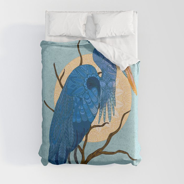 Egret Sun Duvet Cover