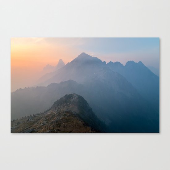 Pastel sunset peak Canvas Print