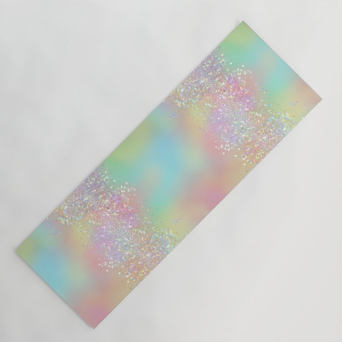 Pretty Rainbow Holographic Glitter Yoga Mat