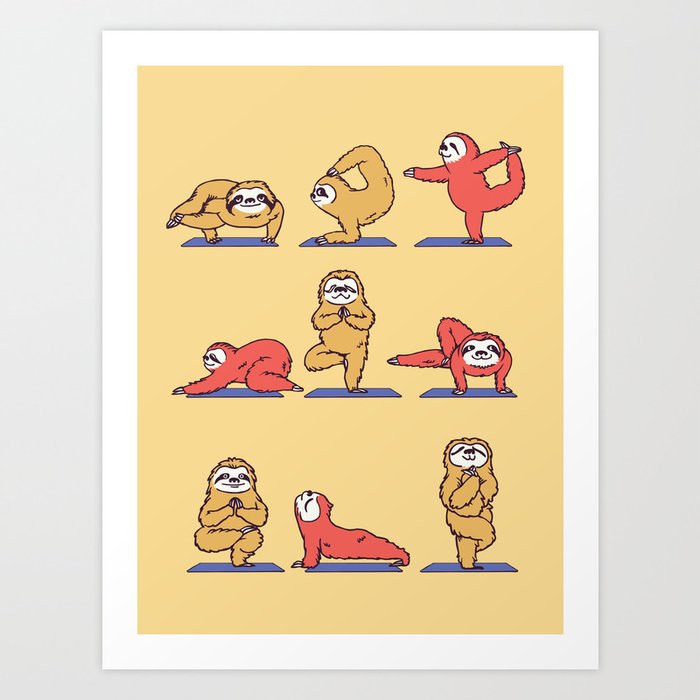 Sloth Yoga Art Print