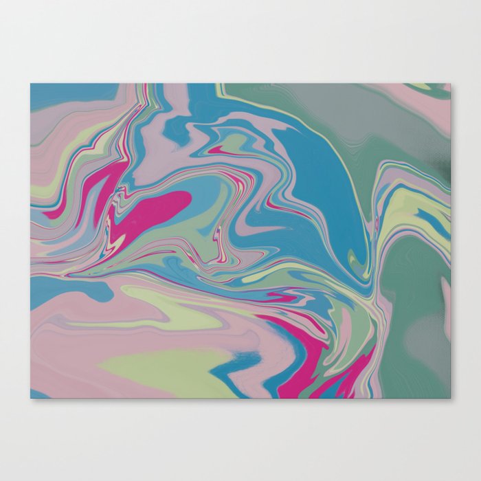 Soft pastel marble liquify abstract Canvas Print