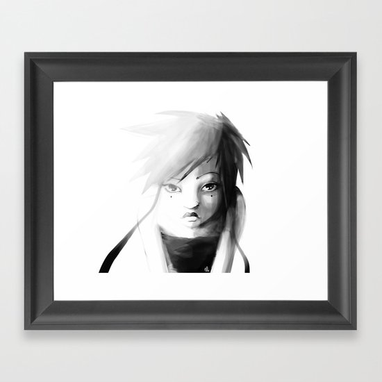 Grey Japanita Framed Art Print