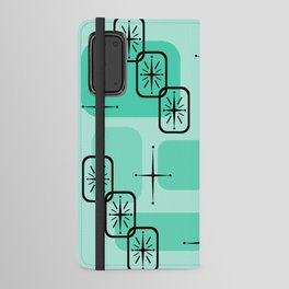 Mid Century Modern Sputnik Cards Mint Green Android Wallet Case